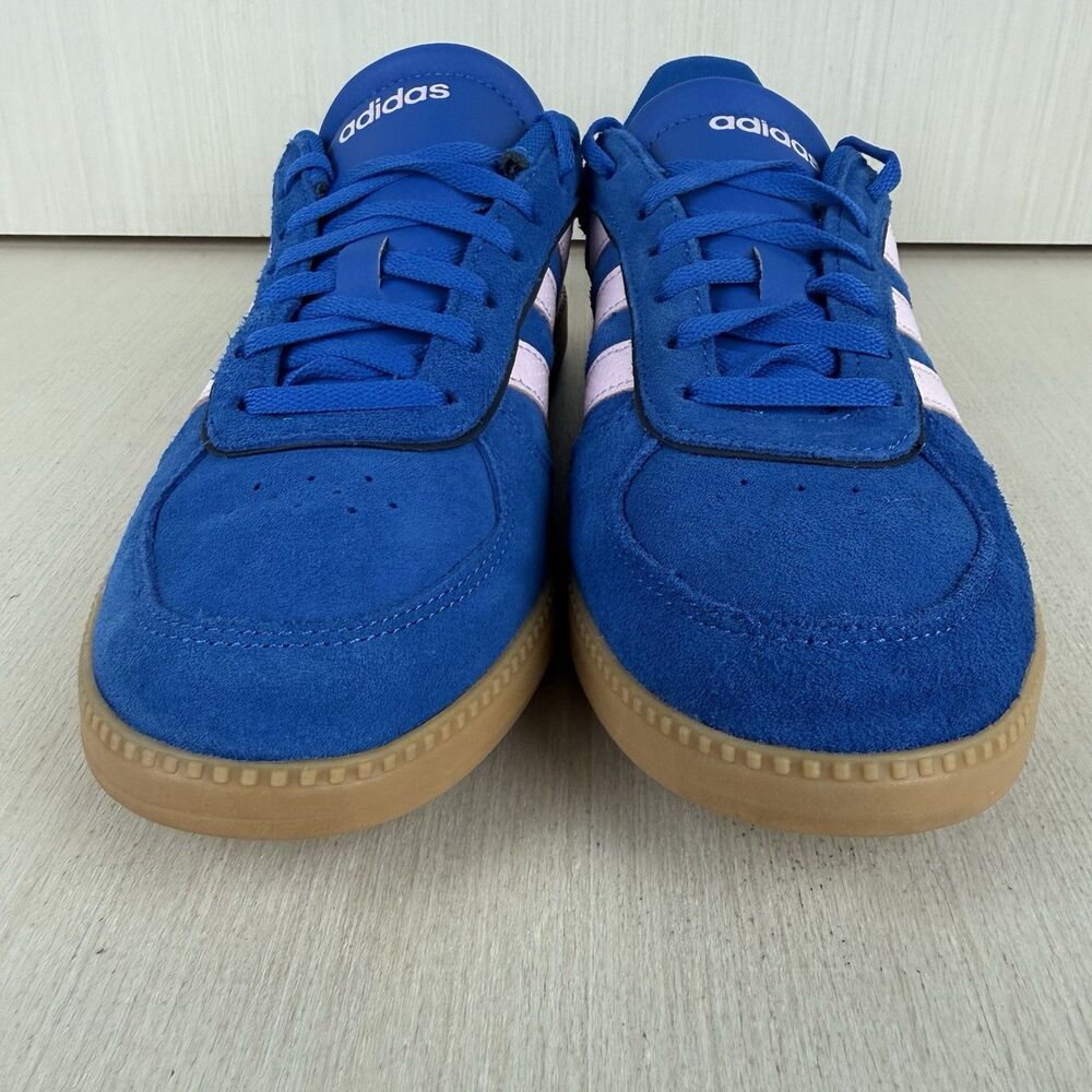 Adidas Breaknet Sleek Womens Size 8 Blue Pink Athletic Suede Shoes Sneakers - Picture 2 of 12
